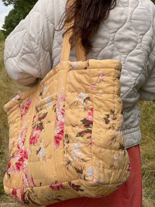 Golden Garden Quilted Tote Bag