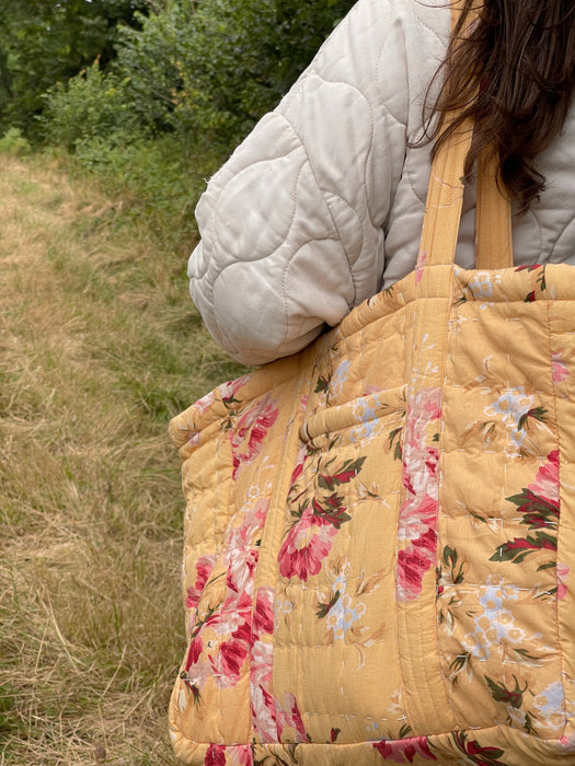 Golden Garden Quilted Tote Bag