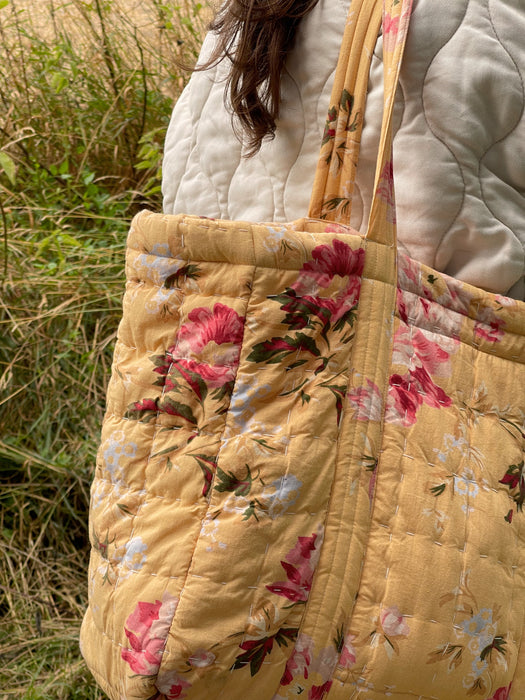 Golden Garden Quilted Tote Bag