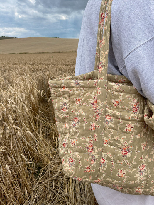 Garden Gate Quilted Tote Bag