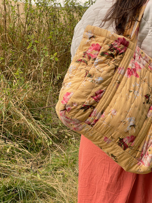 Golden Garden Quilted Tote Bag