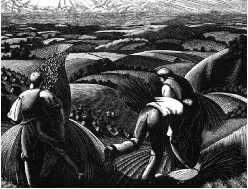 August | Harvesting by Clare Leighton