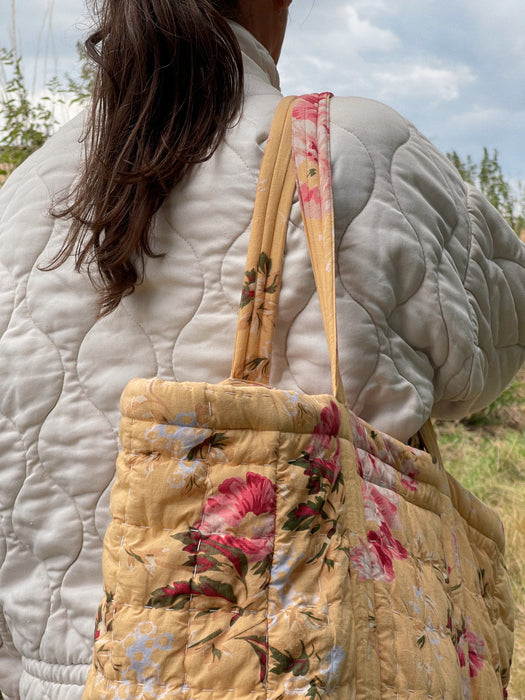 Golden Garden Quilted Tote Bag