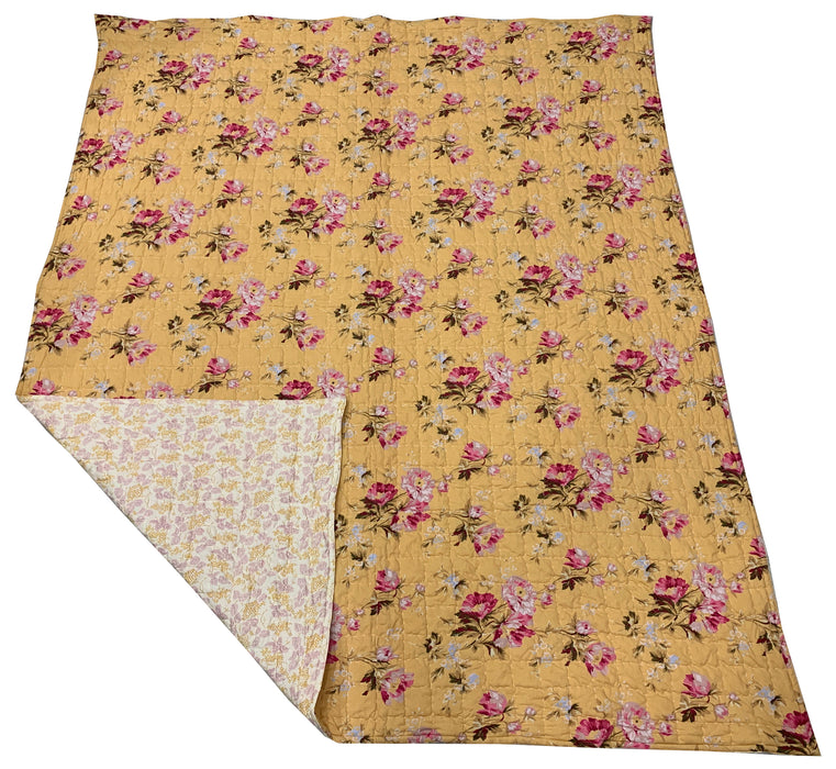 Mimosa & Golden Garden Hand Stitched Patchwork Quilt