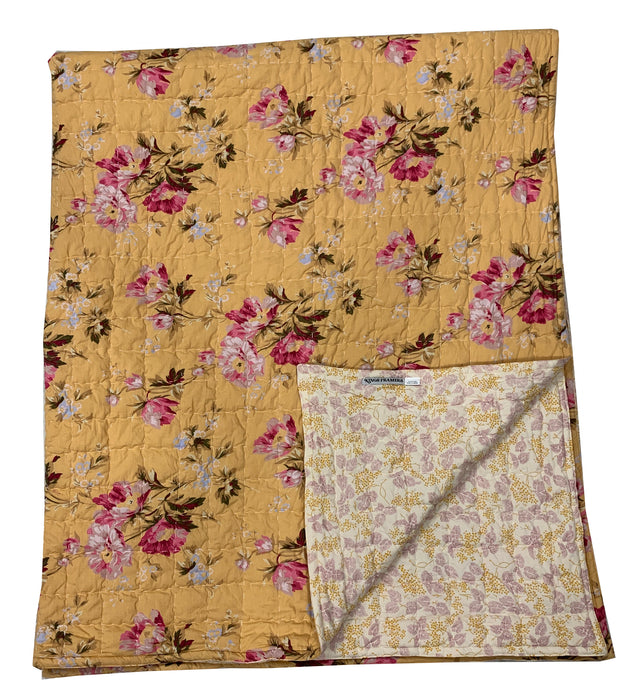 Mimosa & Golden Garden Hand Stitched Patchwork Quilt