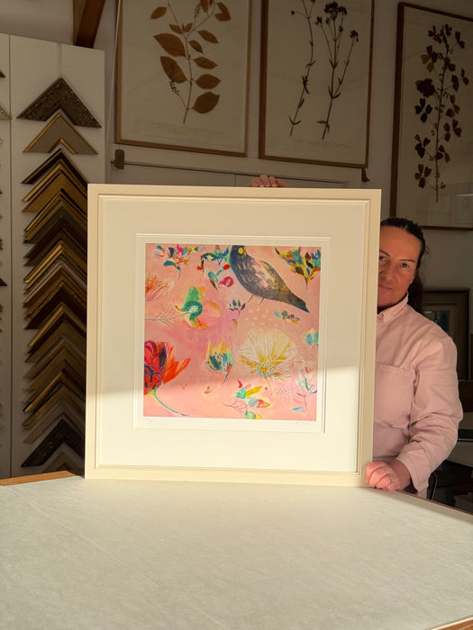 Framed Peony Garden by Becky Blair