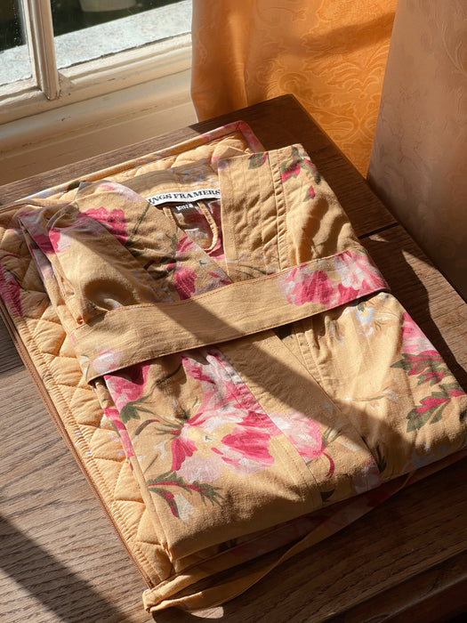 Golden Garden Cotton Kimono Robe and Wash Bag