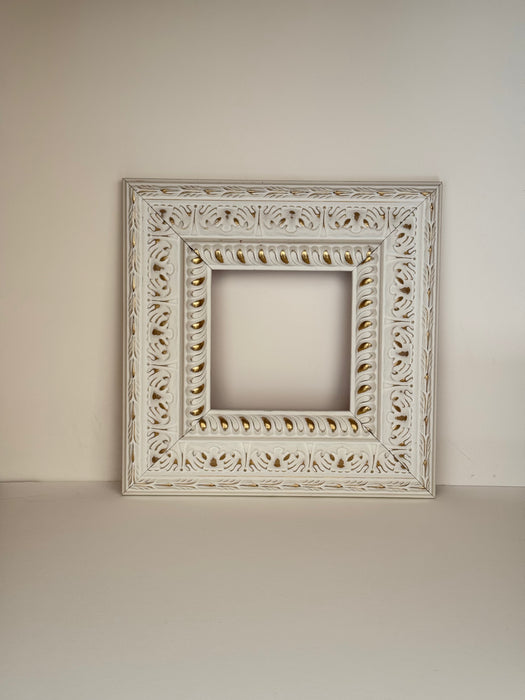 White & Gold Delicate Ornate Handmade Photo Frame #28