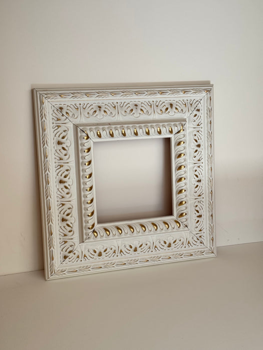 White & Gold Delicate Ornate Handmade Photo Frame #28