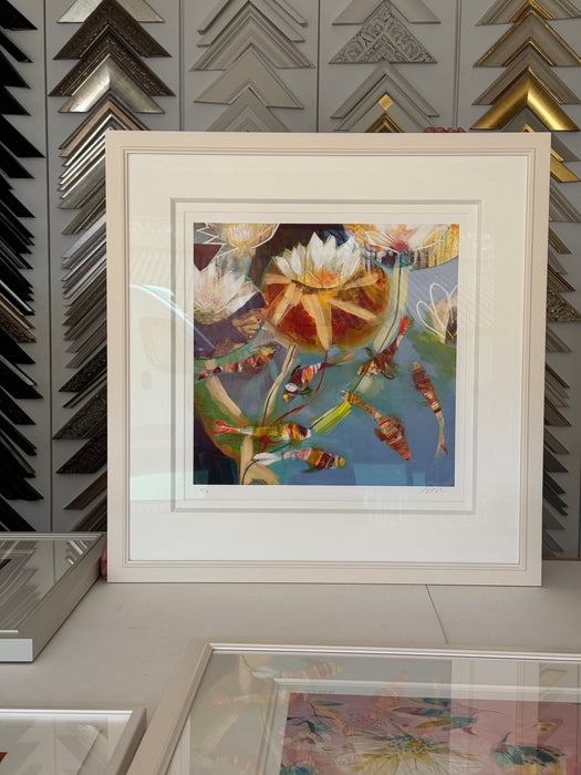 Copper Lillies by Becky Blair, Framed