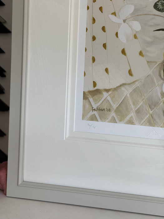 White Cyclamen by Mary Fedden, Framed