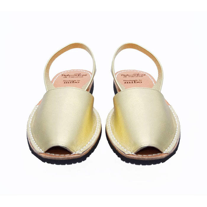Palmaira Leather Sandal In Gold