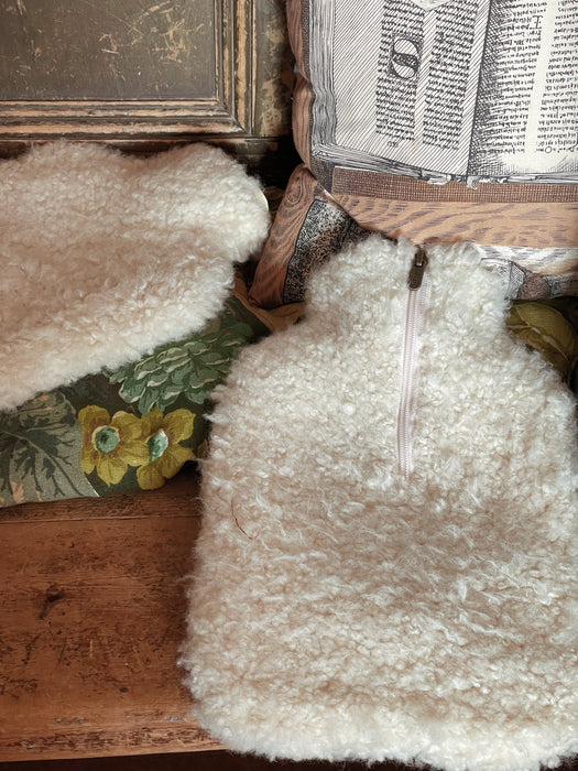 Cream Sheepskin Hot Water Bottle Cover