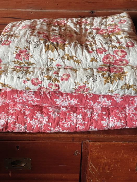 Crimson Toile & Seaside Rock Hand Stitched Patchwork Quilt