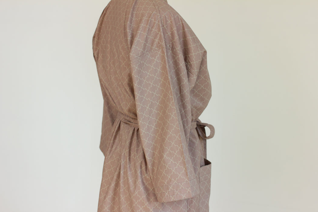 Tile Cotton Kimono Robe and Wash Bag