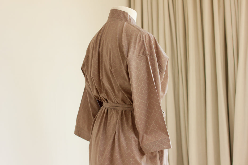 Tile Cotton Kimono Robe and Wash Bag