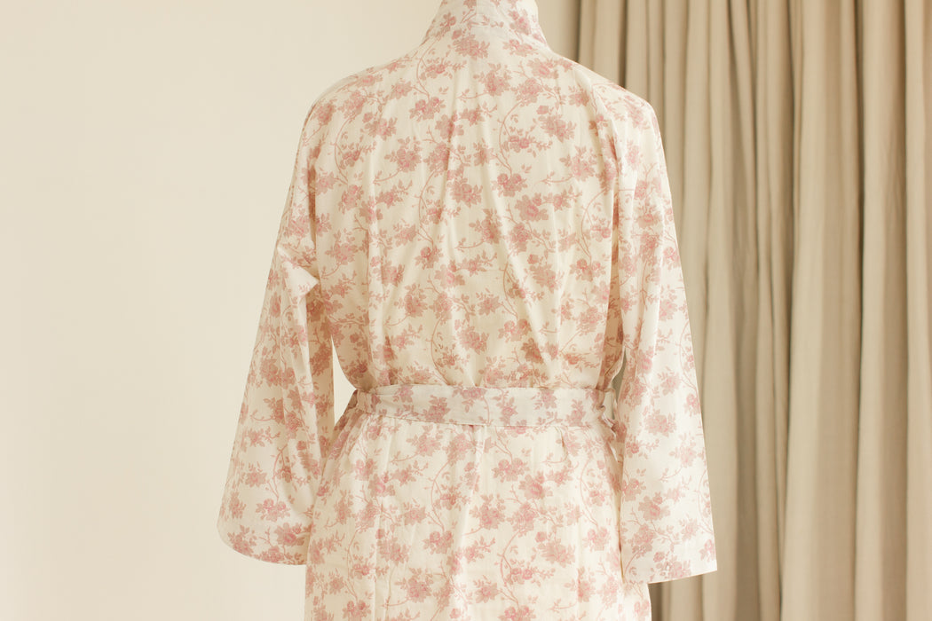 Morning Lilac Cotton Kimono Robe and Wash Bag