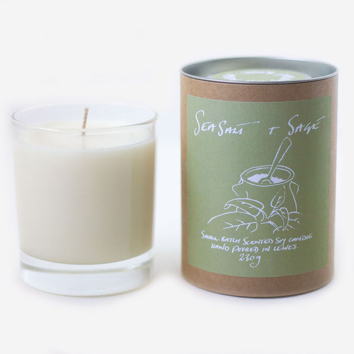 Sea Salt + Sage Scented Soy Candle