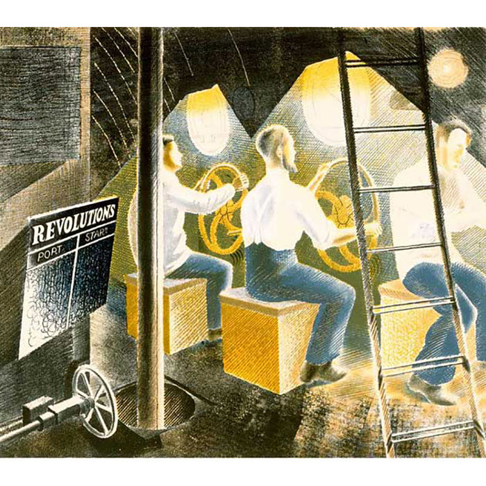 Men Operating Submarine Controls By Eric Ravilious