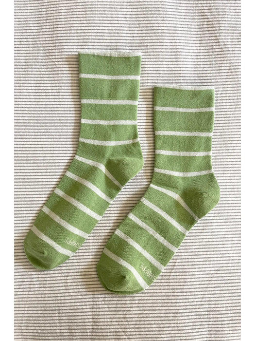 Breton Wally Socks in Wasabi Stripe