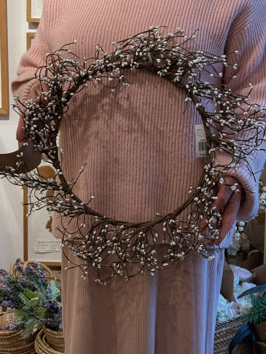 White Berry Wreath 55cm