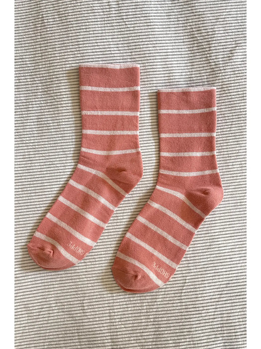 Breton Wally Socks in Clay Stripe