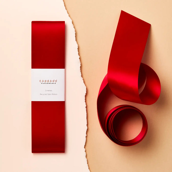 Luxury Recycled Red Satin Ribbon