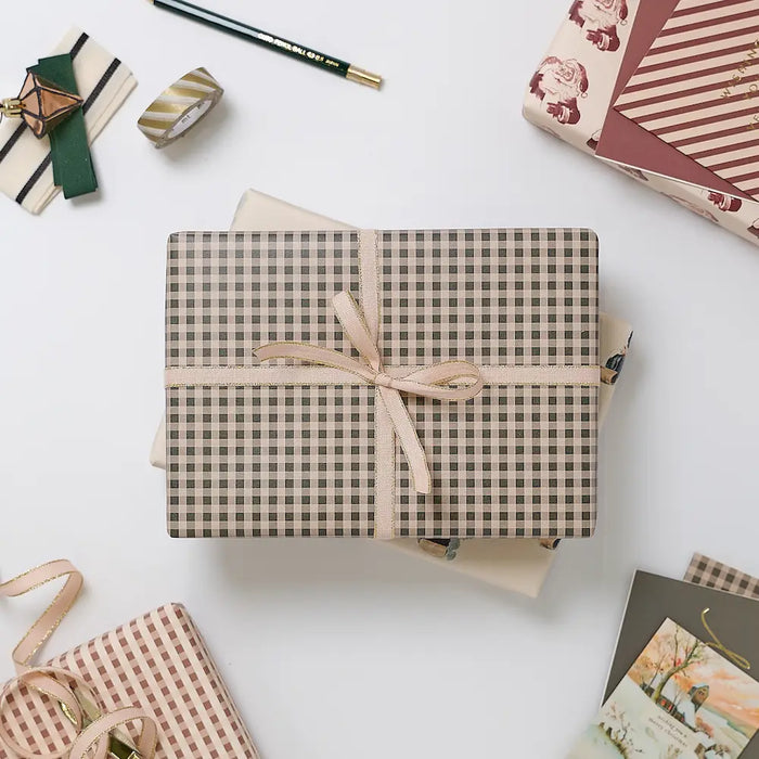 Green Gingham Wrapping Paper