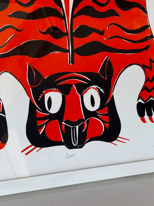 Framed, Grrrr Tiger by Lucie Sheridan