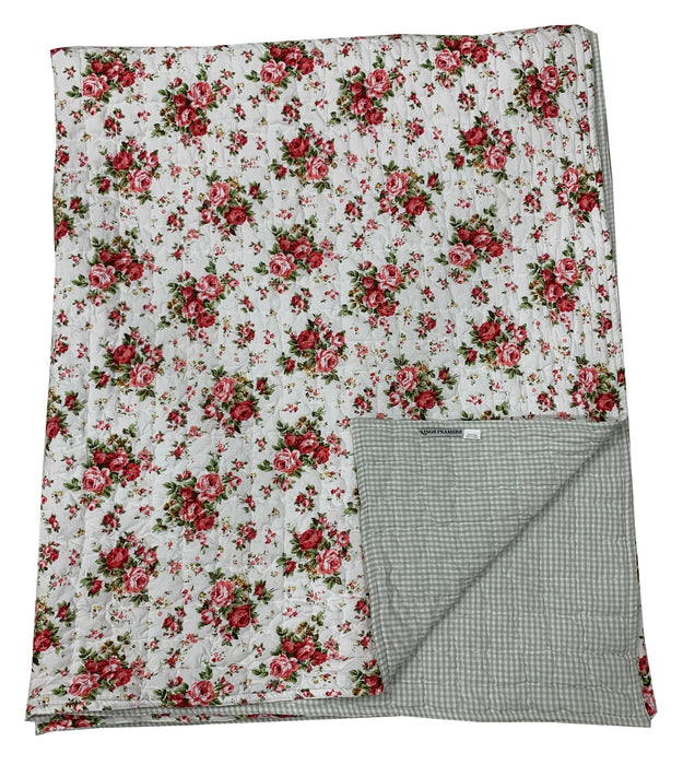 Sweet Rose & Greenhouse Hand Stitched Patchwork Quilt