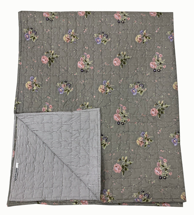 Earl Grey & Picket Fence Hand Stitched Patchwork Quilt