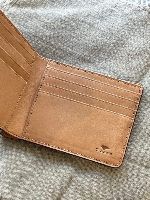 Italian Leather Wallet in Sand