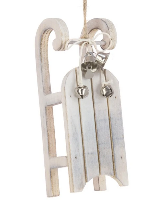 Wooden Sleigh Decoration 13cm
