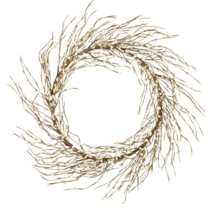 White Berry Wreath 55cm