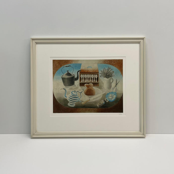 Framed Kettle, Teapot, Breadboard, Matches By Eric Ravilious