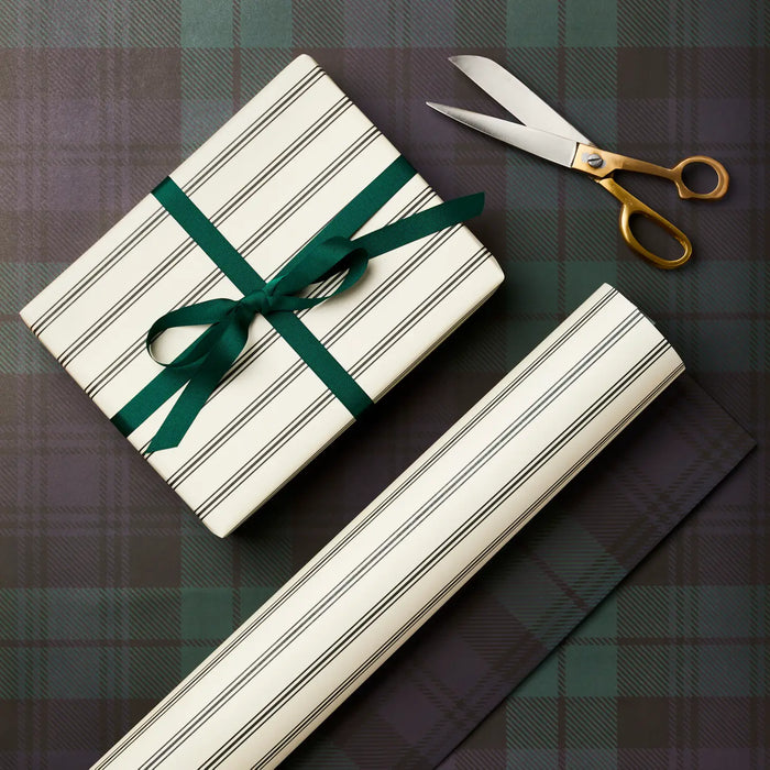 Black Watch Tartan & Victoria Stripe Wrapping Paper