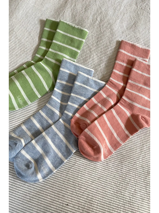 Breton Wally Socks in Wasabi Stripe