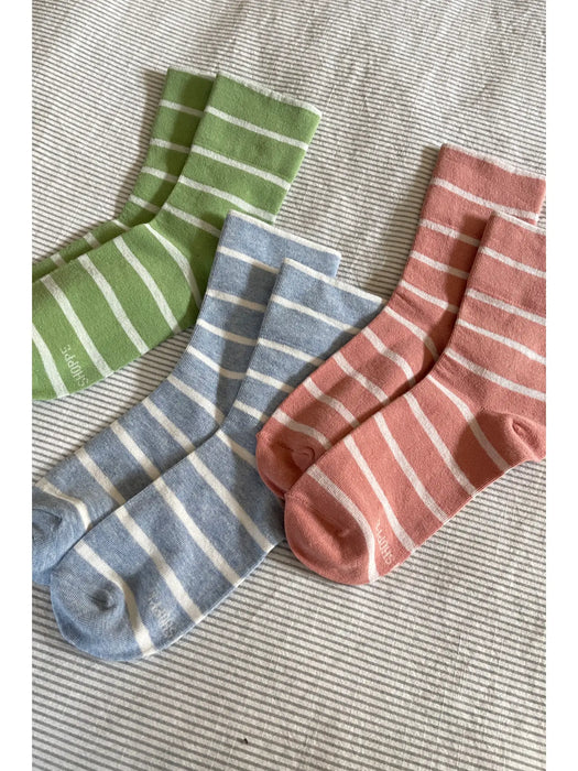 Breton Wally Socks in Clay Stripe