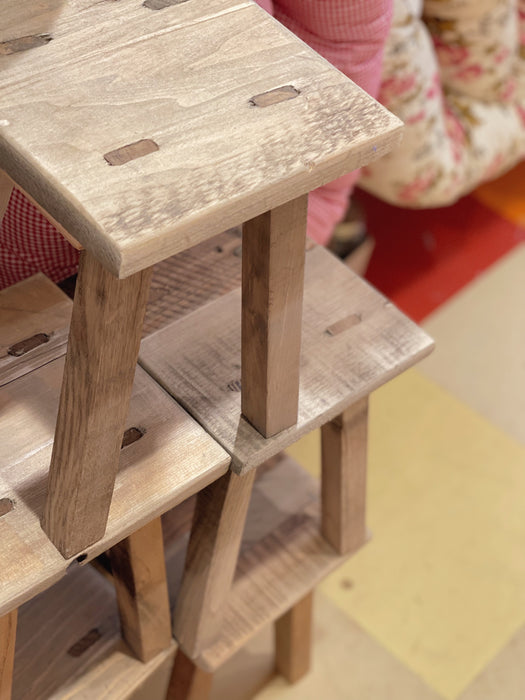 Rustic Miniature Recycled Natural Wood Stool