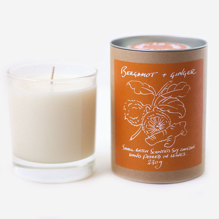 Bergamot + Ginger Scented Soy Candle