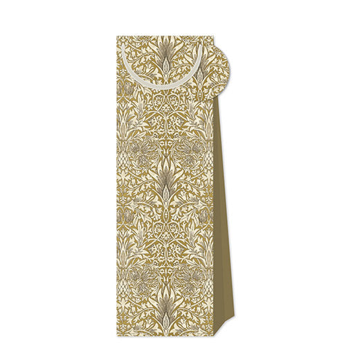 William Morris Bottle Gift Bag in Golden Snakeshead