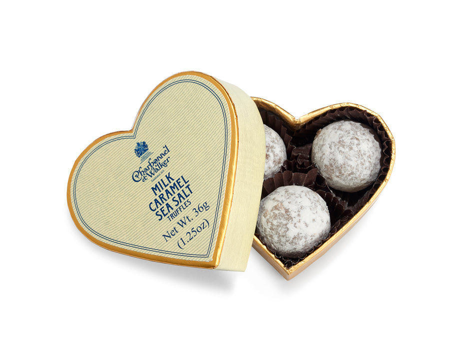 Milk Sea Salt Caramel Chocolate Truffles – Cream Mini Heart