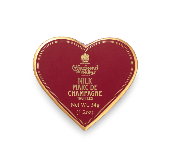 Milk Marc De Champagne Chocolate Truffles – Red Mini Heart