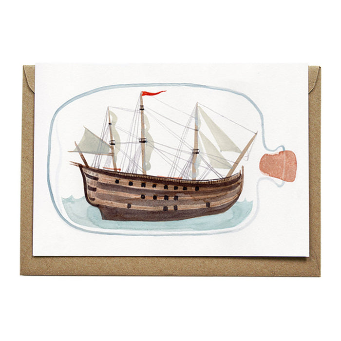 Ship In A Bottle Greeting Card