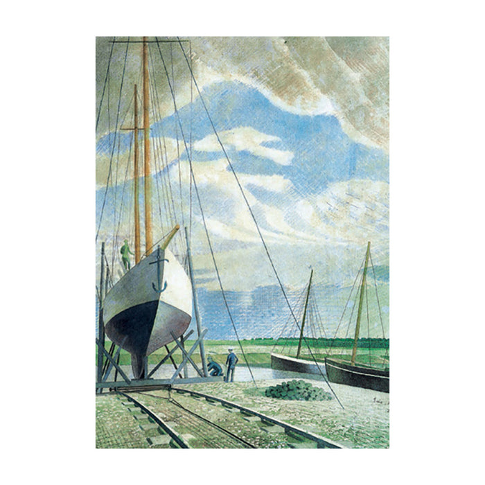 The Boatyard By Eric Ravilious Greeting Card