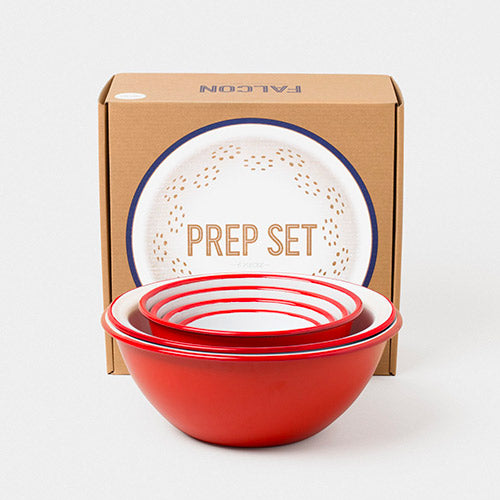 Falcon Enamelware Prep Set in Pillarbox Red