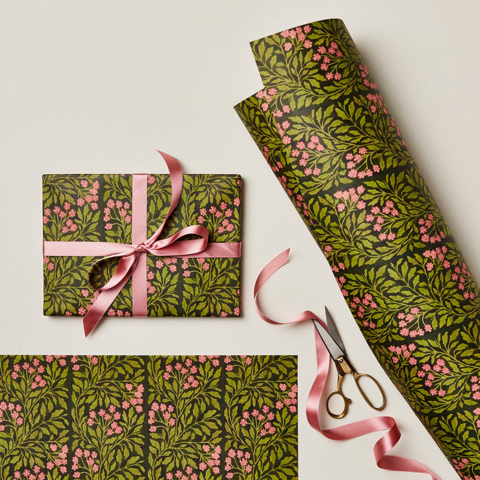 Green Flora Wrapping Paper