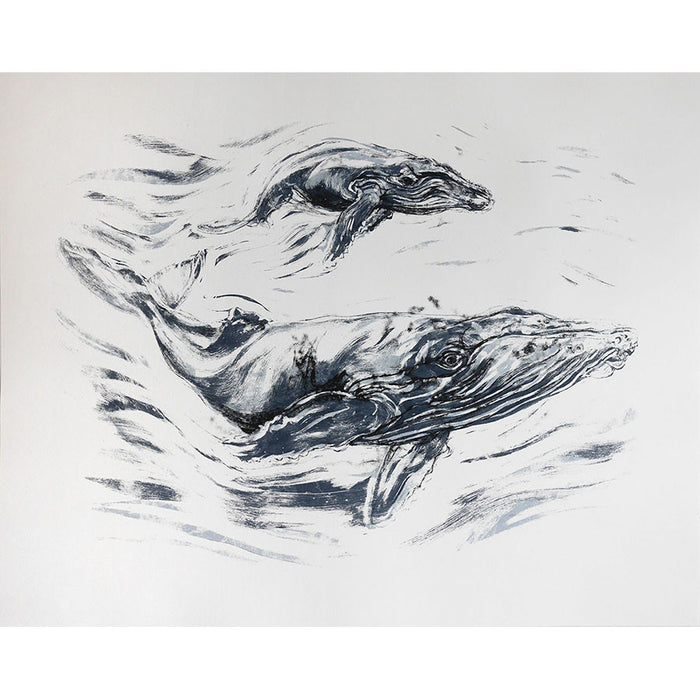 Humpback And Calf By John Simpson
