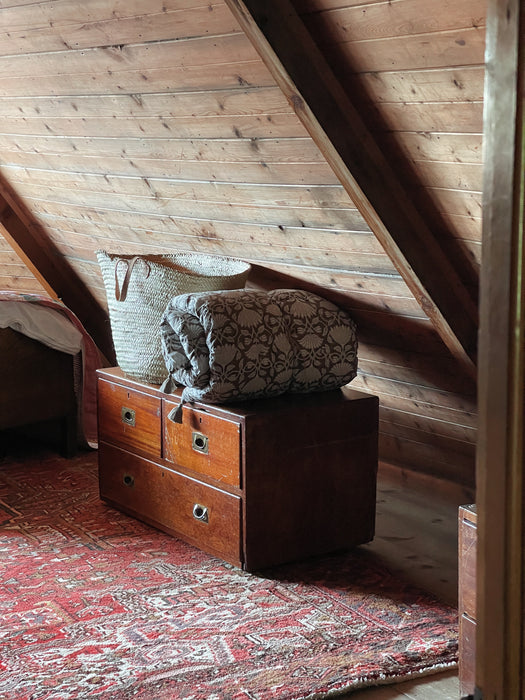 Cotton Block Printed Mattress Savannah Ash