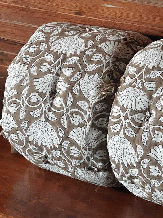 Cotton Block Printed Mattress Savannah Ash